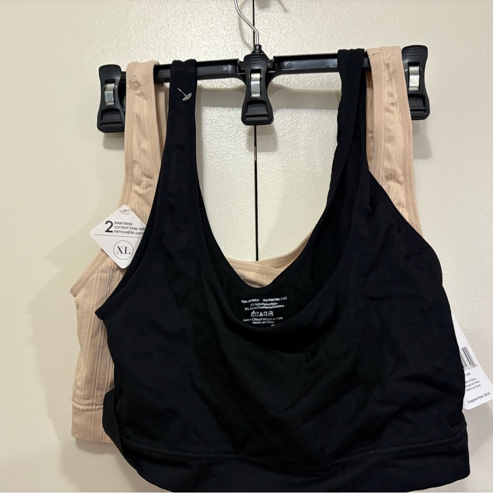 Hanes Black and Tan Sports Bras with Wide Straps - Picture 2 of 8
